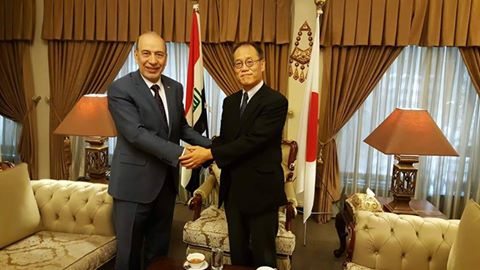 رئيس جامعة الانبار أ.د. محمد الحمداني المحترم  يلتقي السفير الياباني في بغداد