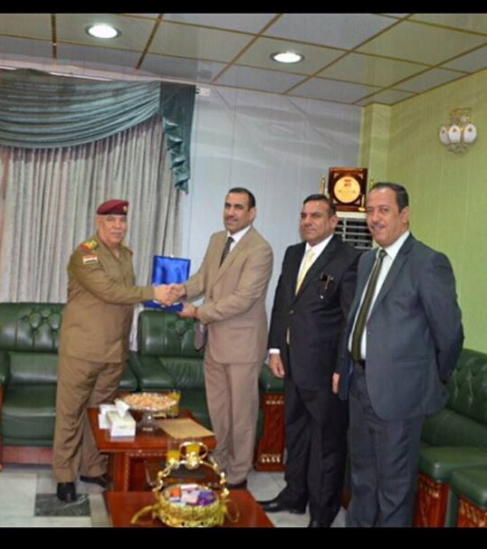 President of University of Anbar visited the commander of Baghdad operations accompanied by the assistants
