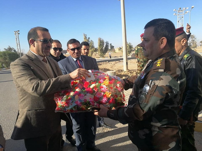 Bouquets of flowers  on the occasion of the 96th anniversary of the Iraqi Police Day