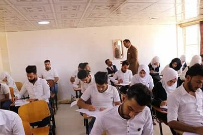 السيد رئيس جامعة الانبار يتفقد سير امتحانات الكورس الثاني لطلبة كلية التربية للعلوم الانسانية 